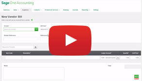 Creating a vendor bill in Sage One